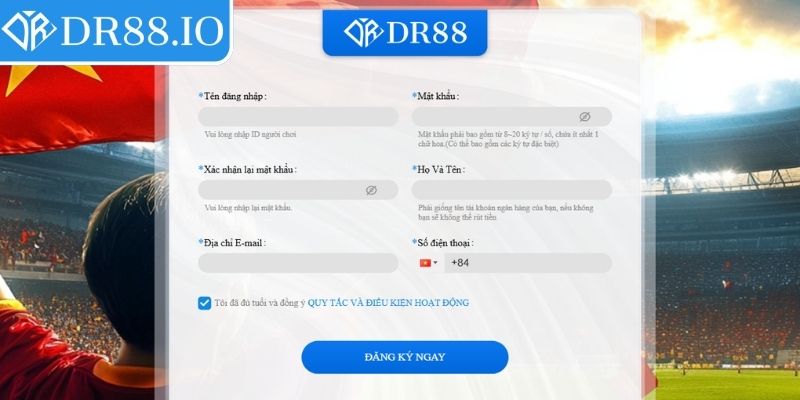 Đăng ký DR88 qua website