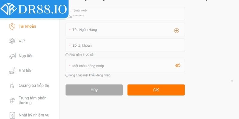 Cách rút tiền DR88 thông dụng